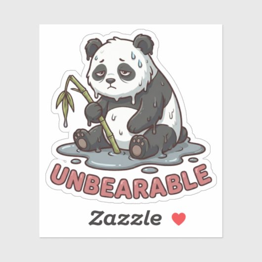 Funny Melting Panda Burnt Out Sticker  (Vel)