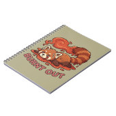 Funny Melting Red Panda Burnt Out Sticker | Cute Notitieboek (Linkerzijde)