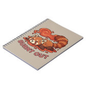 Funny Melting Red Panda Burnt Out Sticker | Cute Notitieboek (Linkerzijde)