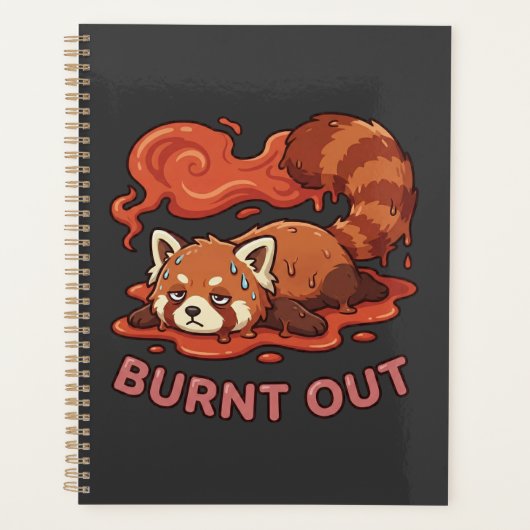 Funny Melting Red Panda Burnt Out Sticker | Cute  Planner (Voorkant)