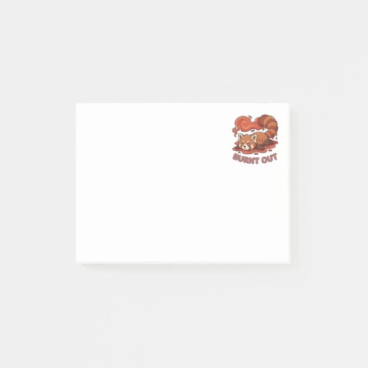 Funny Melting Red Panda Burnt Out Sticker | Cute  Post-it® Notes (Voorkant)