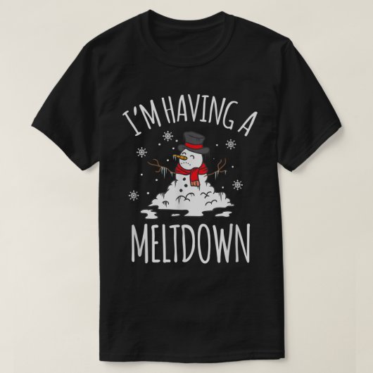 Funny Melting Snowman Christmas Humor Design T-shirt (Design voorkant)