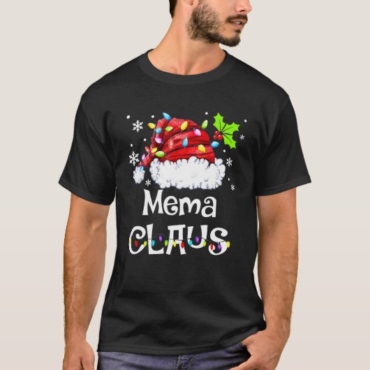Funny Mema Claus kerstpyjama Santa T-shirt (Voorkant)