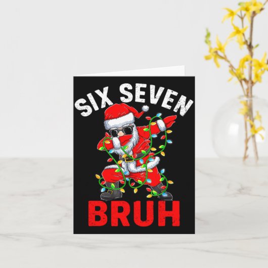 Funny Meme 67 6 7 Christmas Six Seven Bruh Men Wom Kaart (Gele Bloem)