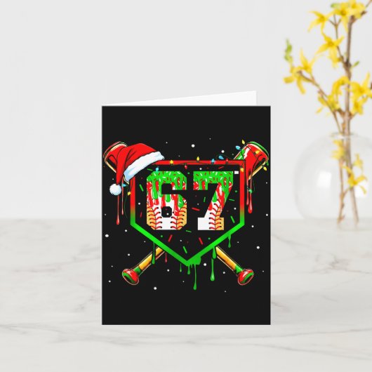 Funny Meme 67 Christmas Baseball Ice Cream Men Boy Kaart (Gele Bloem)