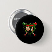 Funny Meme 67 Christmas Baseball Ice Cream Men Boy Ronde Button 5,7 Cm (Voorkant /achterkant)