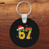 Funny Meme 67 Christmas Baseball Ice Cream Men Boy Sleutelhanger (Voorkant)