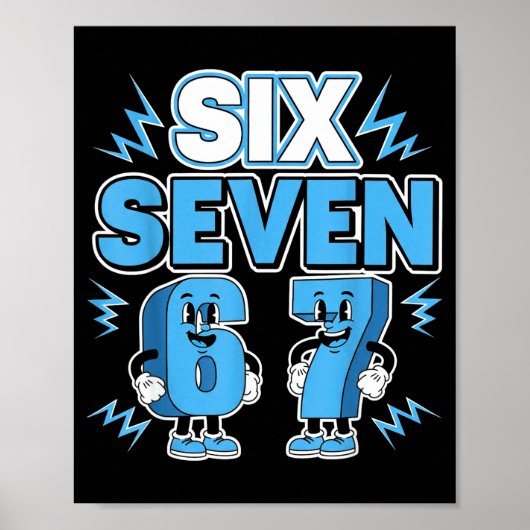 Funny Meme 67 Six Seven 6 7 Italian Brainrot Boys  Poster (Voorkant)