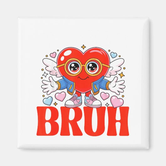 Funny Meme 67 Six Seven Bruh Valentine Heart Women Magneet (Voorkant)