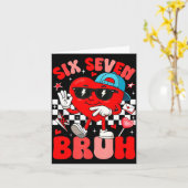 Funny Meme 6 7 Six Seven Bruh Valentine Heart Men  Kaart (Gele Bloem)