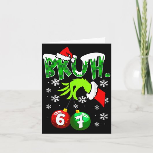 Funny Meme Bruh 6-7 Matching Family Christmas Six  Kaart (Voorkant)