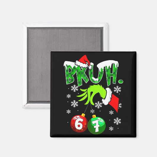 Funny Meme Bruh 6-7 Matching Family Christmas Six  Magneet (Voorkant / Achterkant)