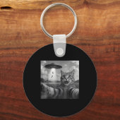 Funny Meme Cat Selfie Six Seven Retro Cat 67 Anima Sleutelhanger (Voorkant)