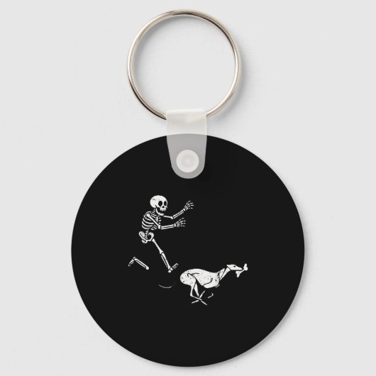 Funny Meme Ghound Running Skeleton Halloween Sleutelhanger (Voorkant)
