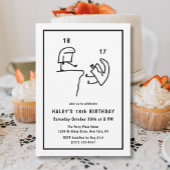 Funny Meme Humor Eenvoudig Zwart Wit 18e Verjaarda Kaart