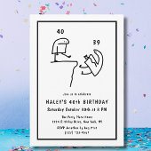 Funny Meme Humor Eenvoudig Zwart Wit 40e Verjaarda Kaart