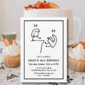 Funny Meme Humor Eenvoudig Zwart Wit 50ste Verjaar Kaart