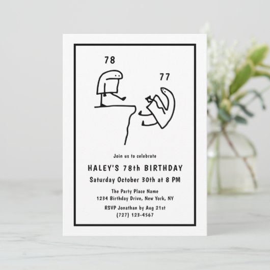 Funny Meme Humor Eenvoudig Zwart Wit 78ste Verjaar Kaart (Staand voorkant)