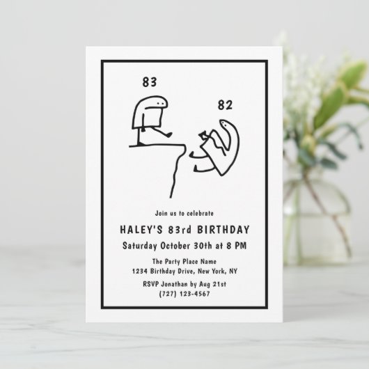 Funny Meme Humor Eenvoudig Zwart Wit 83e Verjaarda Kaart (Staand voorkant)