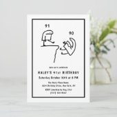 Funny Meme Humor Eenvoudig Zwart Wit 91e Verjaarda Kaart (Staand voorkant)