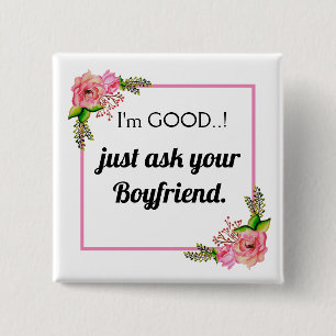 Funny Meme Naughty Girl Bad Humor Novelty Vierkante Button 5,1 Cm
