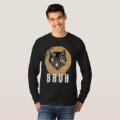 Funny Meme saying Bruh with Cat Greetings Teens Bo T-shirt (Voorkant volledig)
