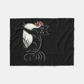  Funny Meme Schattige Kitty Cat en Chicken Wat Fleece Deken (Voorkant (Horizontaal))