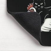 Funny Meme Schattige Kitty Cat en Chicken Wat Muismat (Hoek)