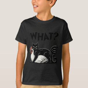  Funny Meme Schattige Kitty Cat en Chicken Wat T-shirt