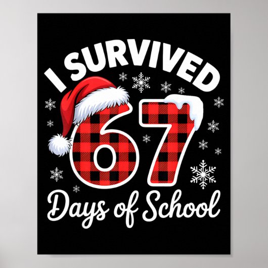 Funny Meme Six Seven Christmas I Survived 67 Days Poster (Voorkant)