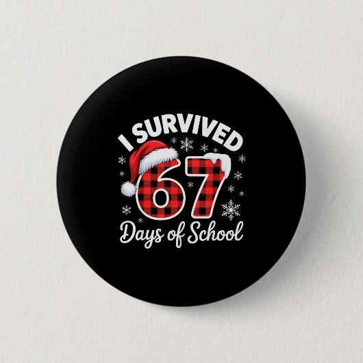 Funny Meme Six Seven Christmas I Survived 67 Days Ronde Button 5,7 Cm (Voorkant)