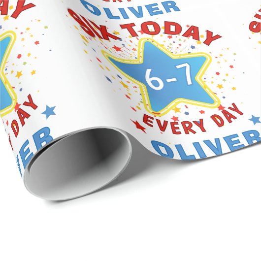 Funny Meme Six Today 6-7 Every Day Birthday Kid's  Cadeaupapier (Rol Hoek)