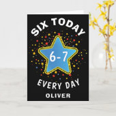 Funny Meme Six Today 6-7 Every Day Birthday Kid's Kaart (Gele Bloem)