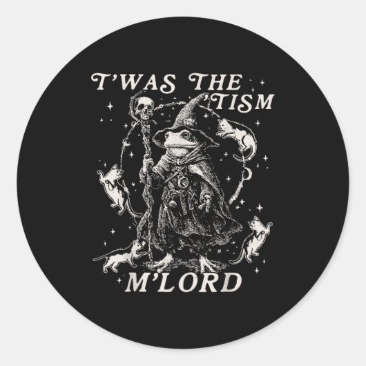 Funny Meme Twas The Tism M Lord Autism Frog Graphi Ronde Sticker (Voorkant)