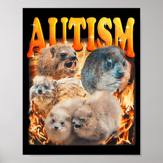 Funny Meme Woodchucks Groundhogs Autistic Autism A Poster (Voorkant)
