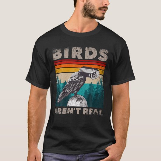 Funny Memings Birds Surveillances Truthers CCTVS B T-shirt (Voorkant)
