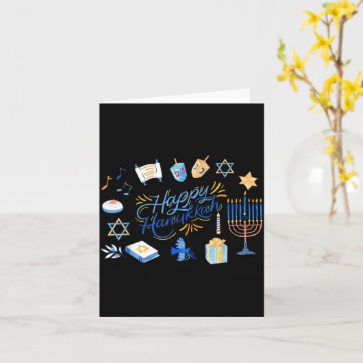 Funny Menorah Hanukkah 2025 Meowzel Chanukah Jewis Kaart (Gele Bloem)