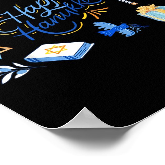 Funny Menorah Hanukkah 2025 Meowzel Chanukah Jewis Poster (Hoek)