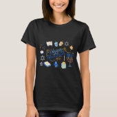 Funny Menorah Hanukkah 2025 Meowzel Chanukah Jewis T-shirt (Voorkant)