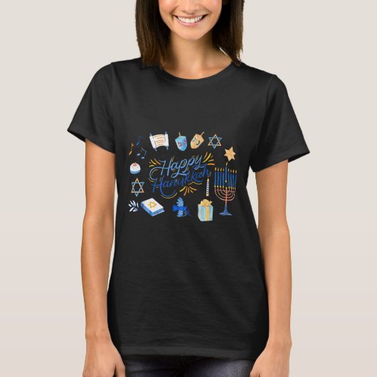 Funny Menorah Hanukkah 2025 Meowzel Chanukah Jewis T-shirt (Voorkant)