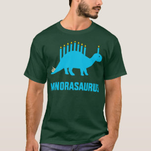 Funny menorasaurus dinosaur met menorah jewish ha t-shirt