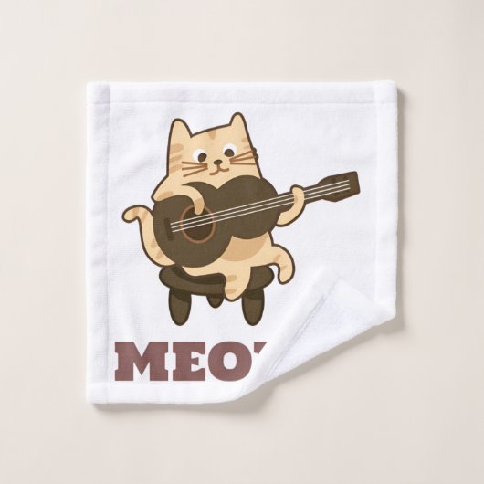 Funny Meow Kat Music Lover Towel Washandje (Wasdoekje)