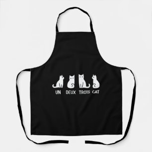 Funny Meow Kat Un Deux Trois Cat Funny Black Cat Schort