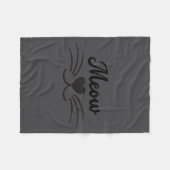 Funny Meow Kitty Cat Mustache And Whisker  Fleece Deken (Voorkant (Horizontaal))