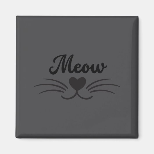 Funny Meow Kitty Cat Mustache And Whisker  Magneet (Voorkant)