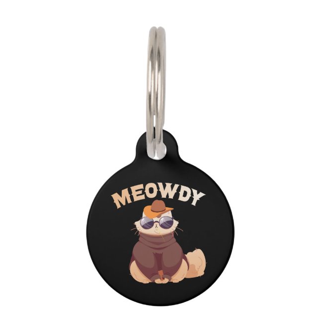 Funny Meowdy Texas Pet Cat Dierenvriend Gift Huisdierpenning (Voorkant)