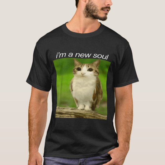 Funny Meowl Cat Owl Brainrot Cursed Internet Silly T-shirt (Voorkant)