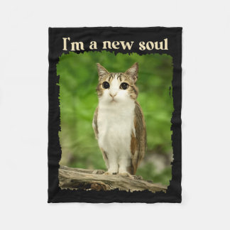 Funny Meowl Meme, Cat Owl Meme Brainrot Gen Alpha  Fleece Deken