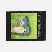 Funny Meowl Meme, Cat Owl Meme Brainrot Gen Alpha  Fleece Deken (Voorkant (Horizontaal))