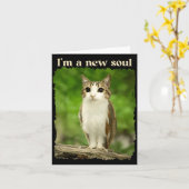 Funny Meowl Meme, Cat Owl Meme Brainrot Gen Alpha  Kaart (Gele Bloem)